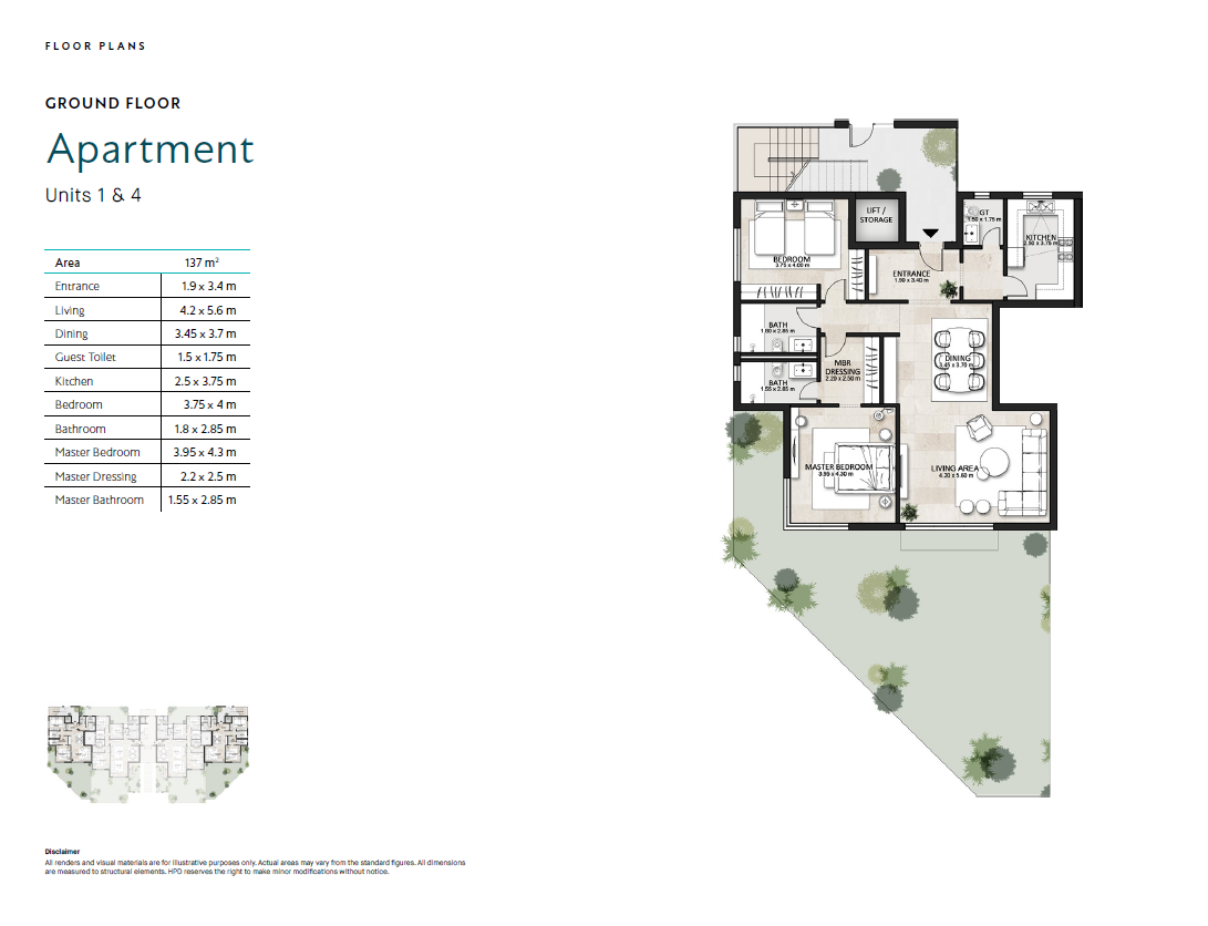 Floor plan for apartment at Garden Lakes