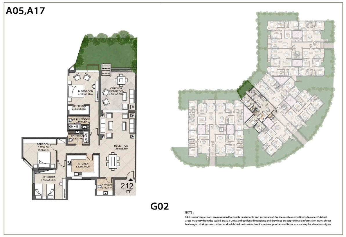 Floor plan for apartment at Granda Life