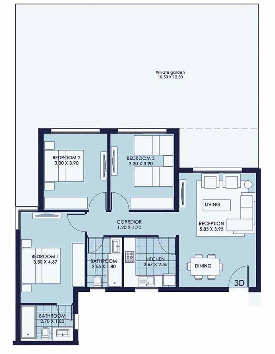 Floor plan for chalet at Bo Sands