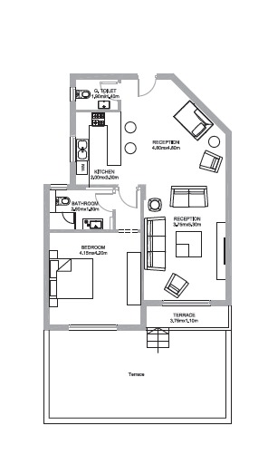 Floor plan for apartment at Hyde Park