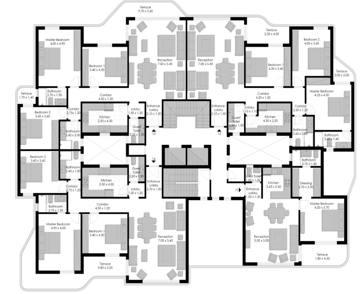 Floor plan for apartment at Canyon