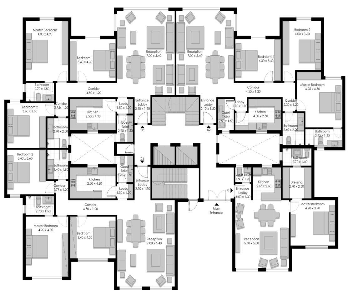 Floor plan for apartment at Canyon