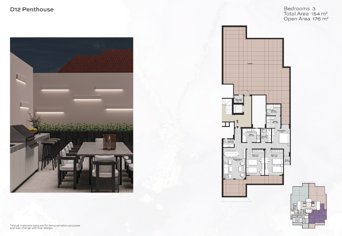 Floor plan for apartment at Ninety Avenue