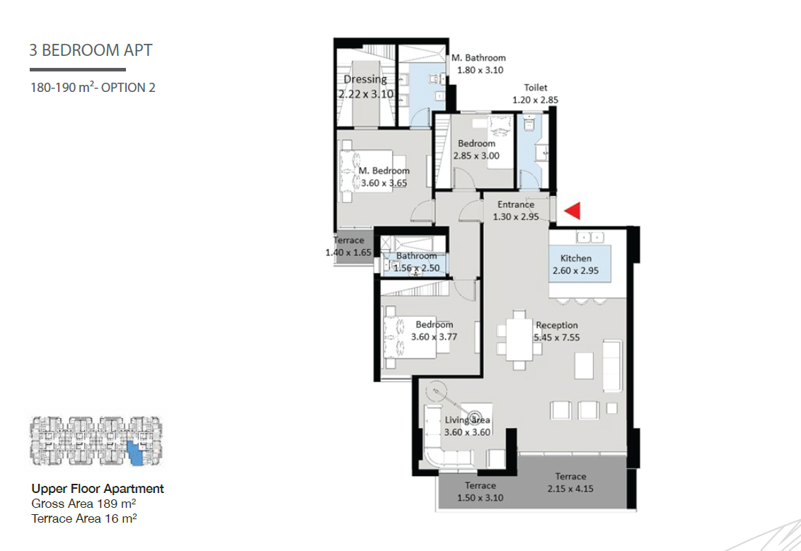 Floor plan for apartment at The Curve