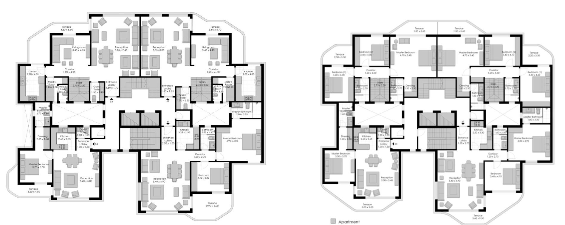 Floor plan for duplex at Canyon