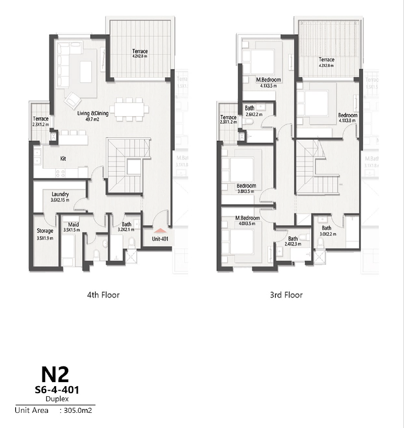 Floor plan for duplex at Masaya