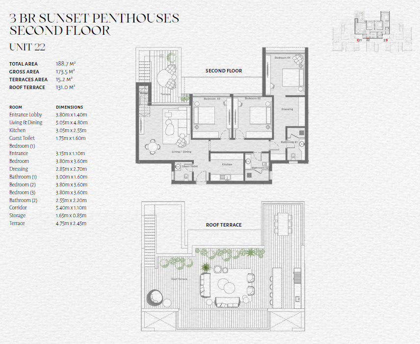 Floor plan for penthouse at The Med