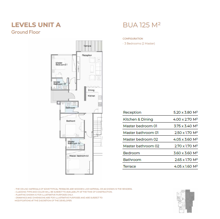Floor plan for chalet at Telal Sokhna