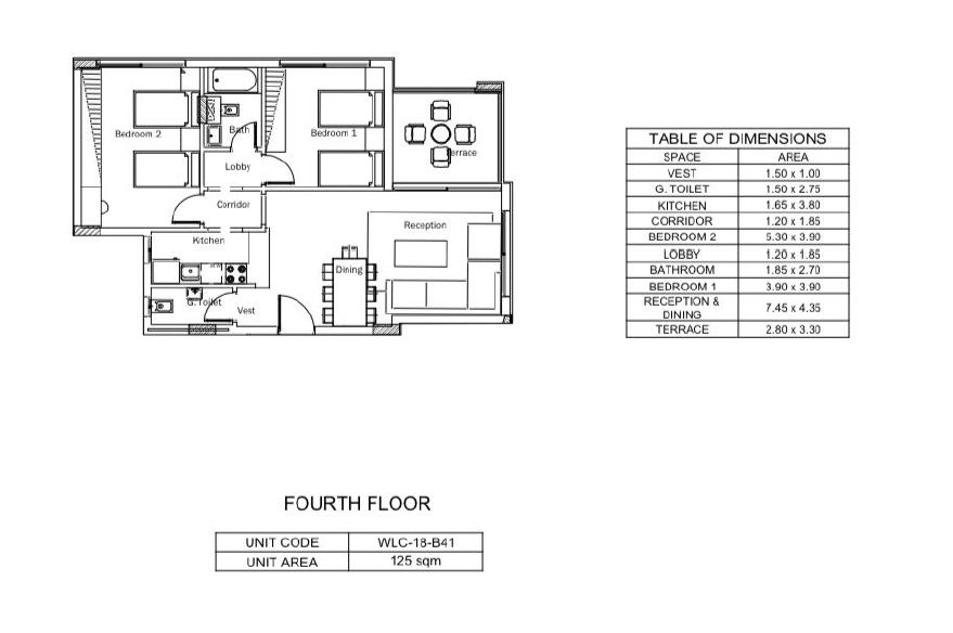 Floor plan for apartment at Leaves