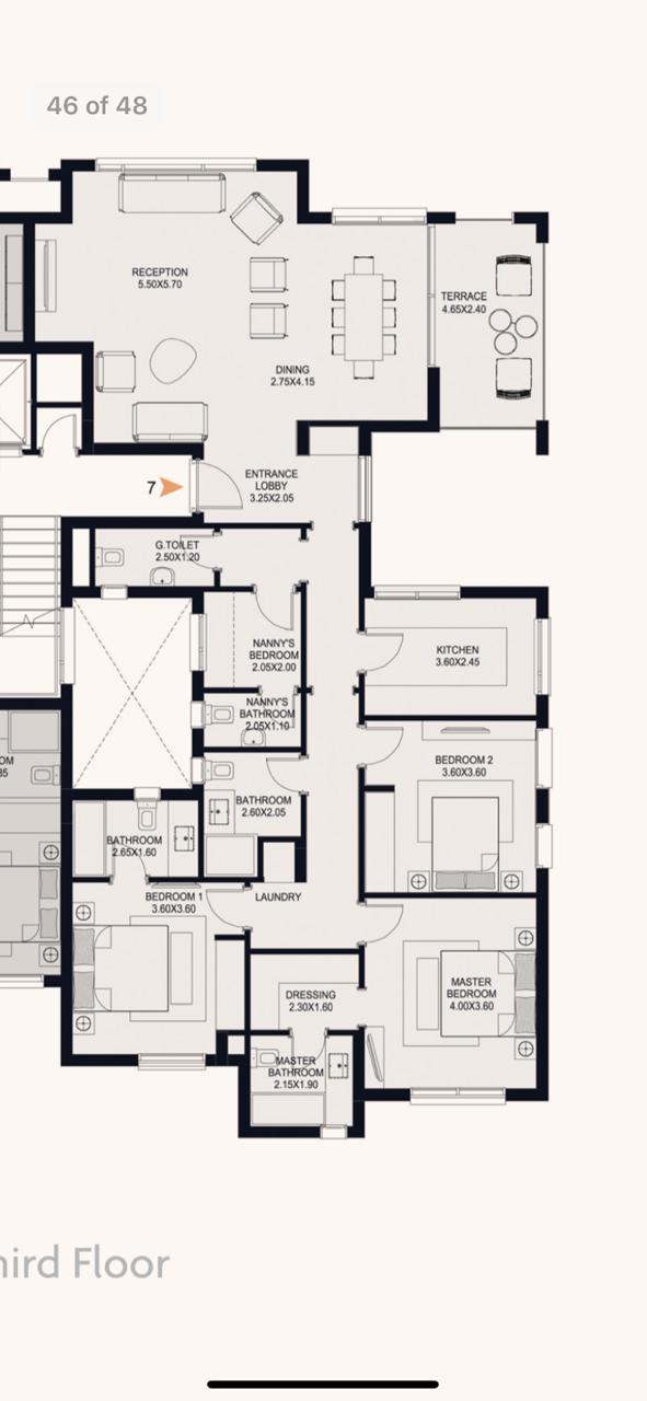 Floor plan for apartment at O West Orascom
