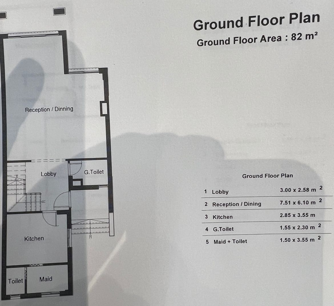 Floor plan for townhouse at Telal East
