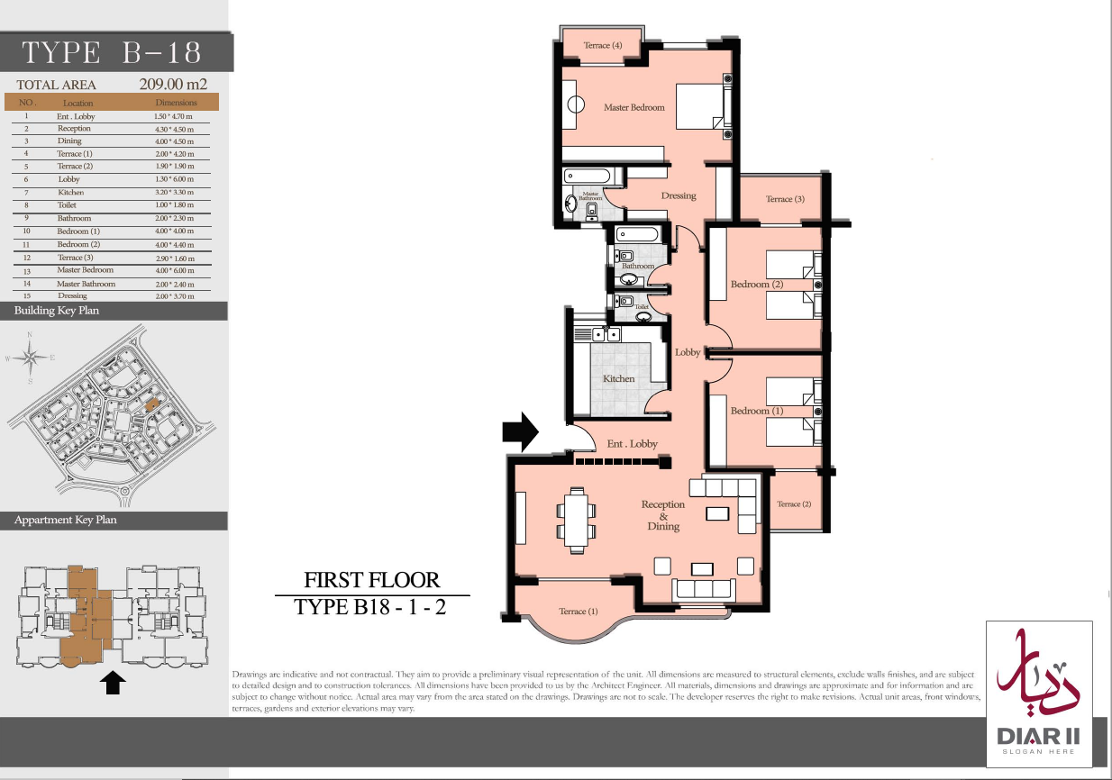 Floor plan for apartment at Diar II