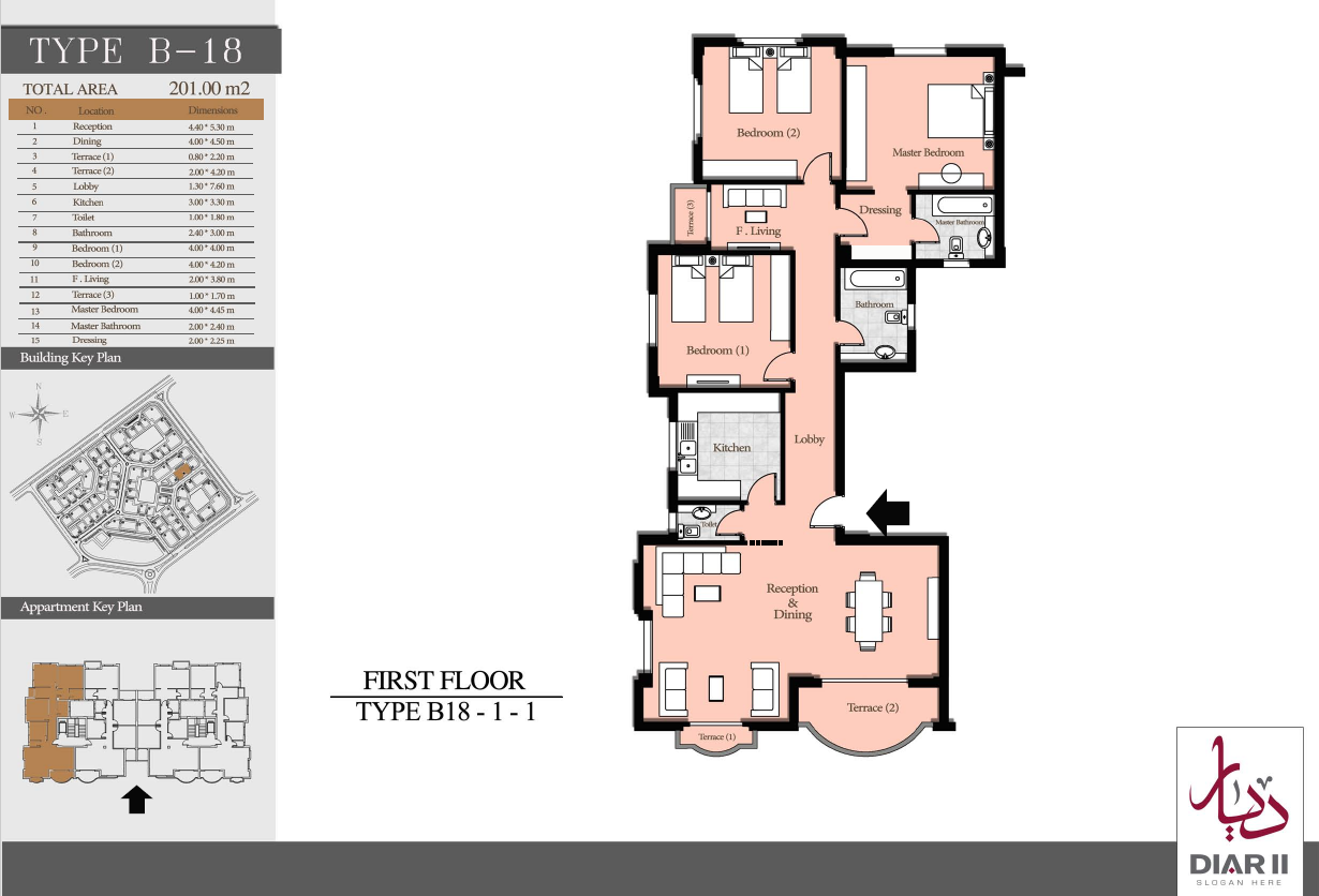 Floor plan for apartment at Diar II