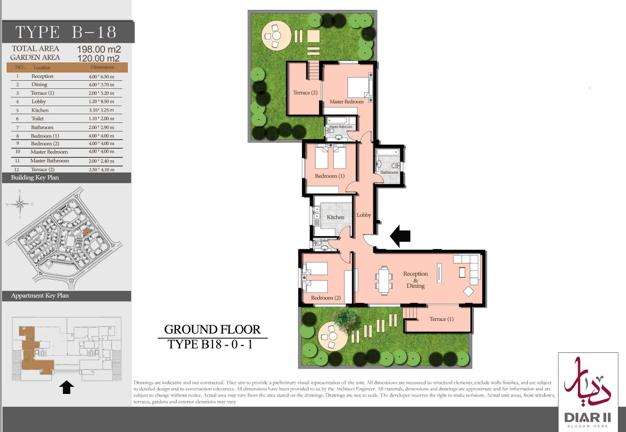 Floor plan for apartment at Diar II