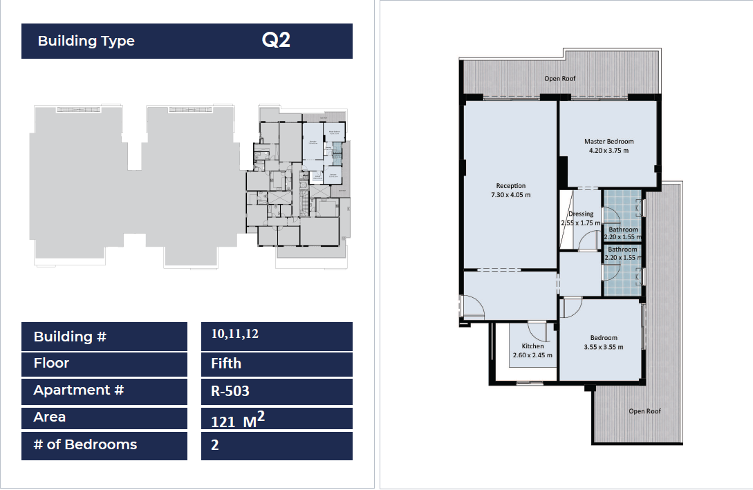 Floor plan for penthouse at Fifth Square Al Marasem