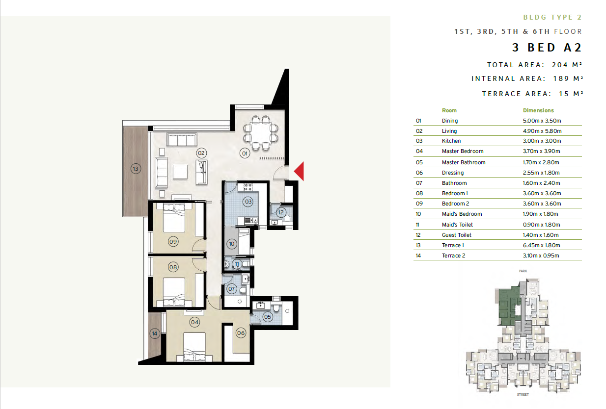 Floor plan for apartment at ZED East
