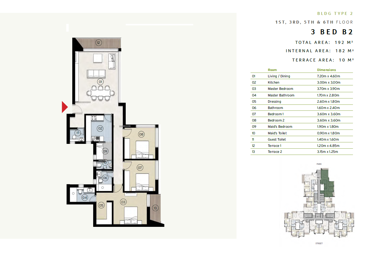 Floor plan for apartment at ZED East