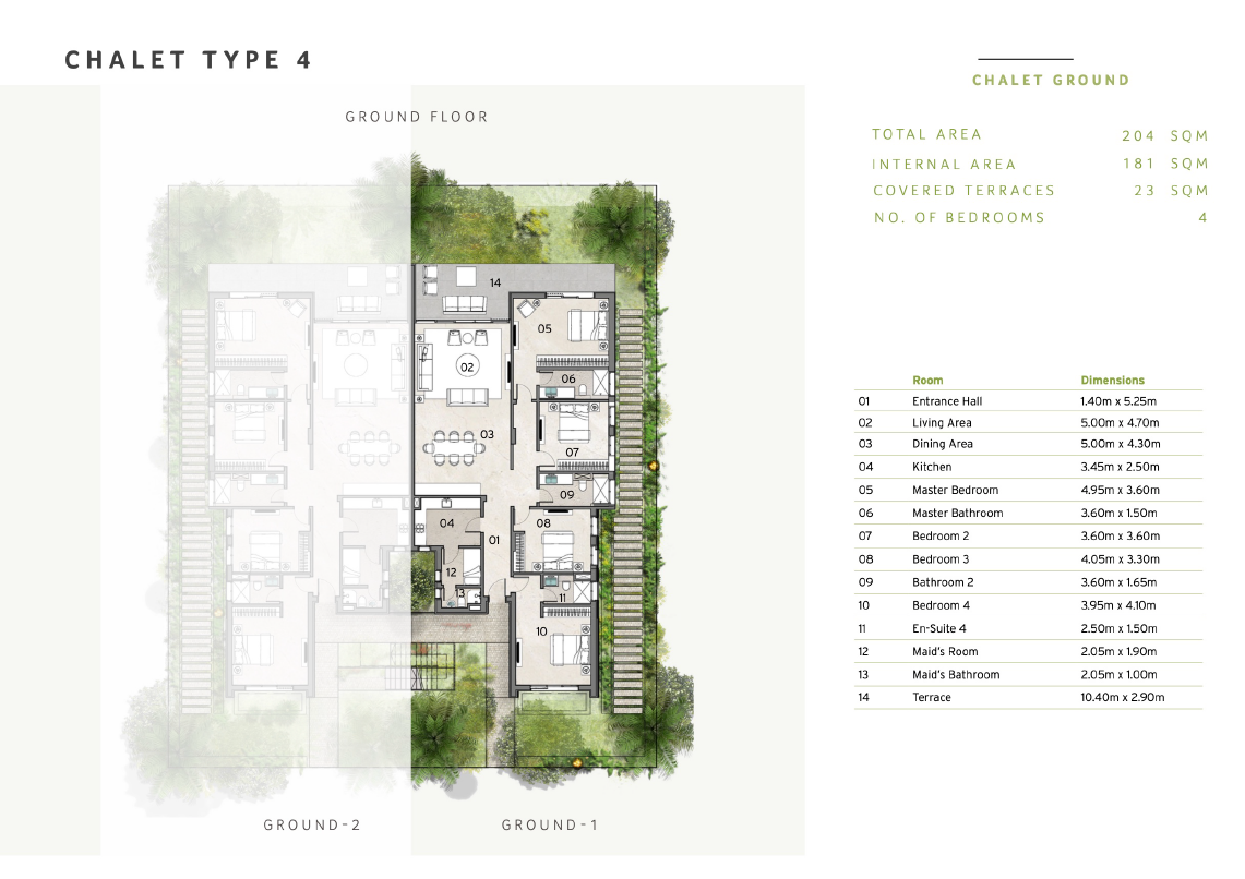 Floor plan for chalet at Silversands