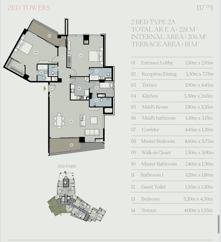Floor plan for apartment at ZED