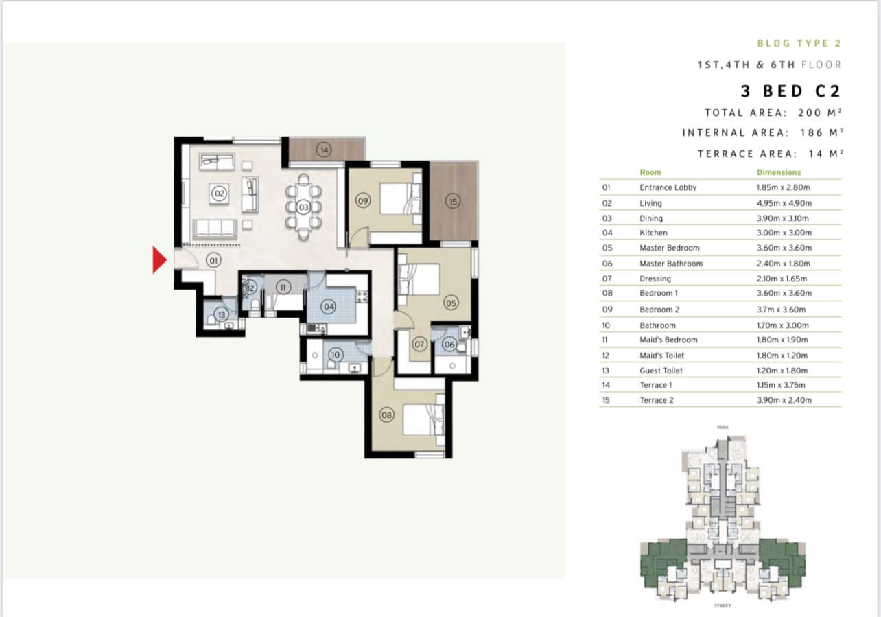 Floor plan for apartment at ZED East