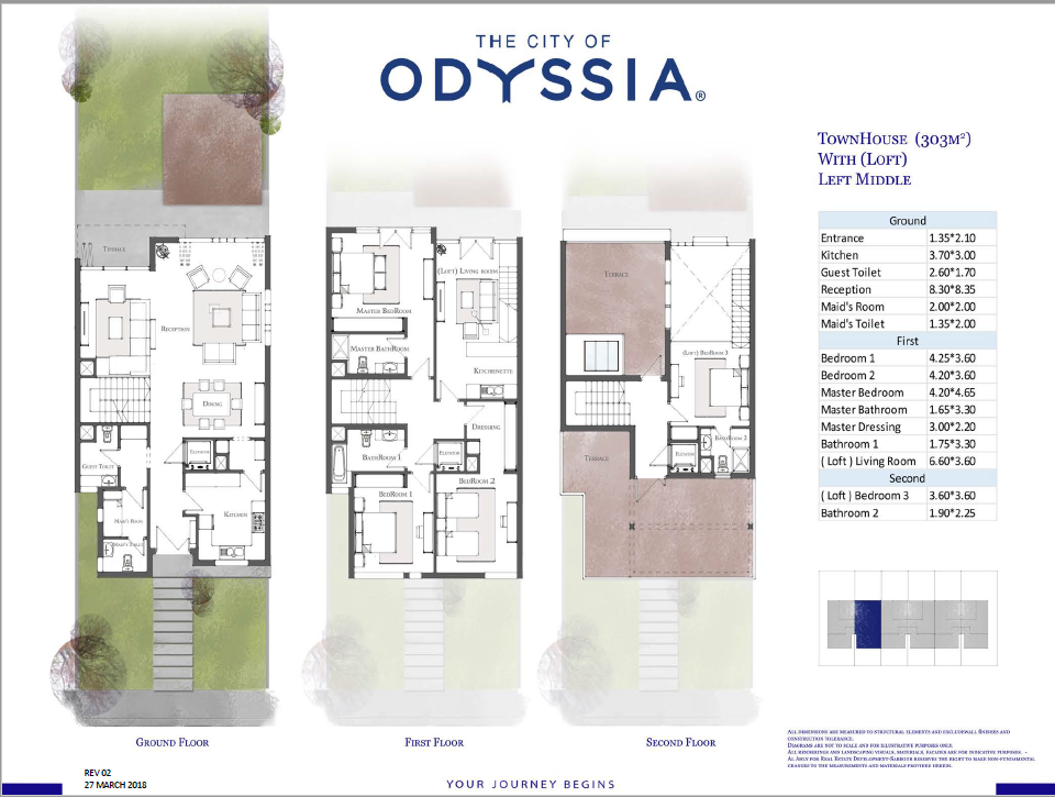 Floor plan for townhouse at The City of Odyssia