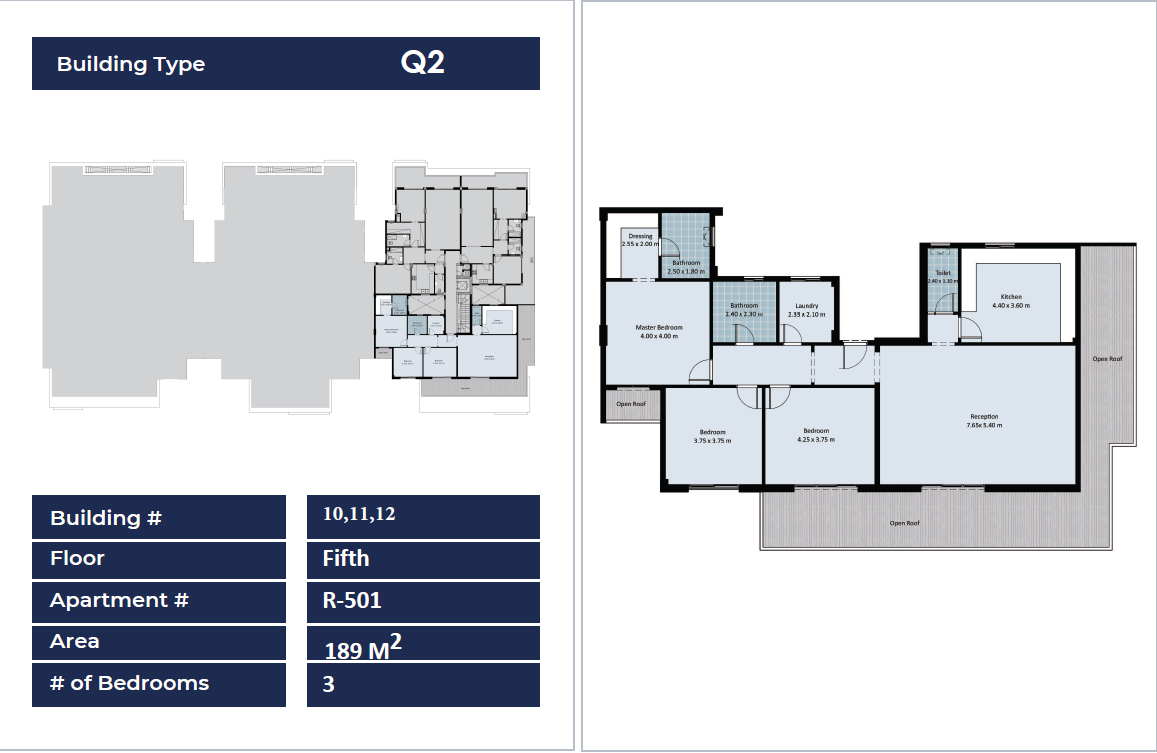 Floor plan for penthouse at Fifth Square Al Marasem