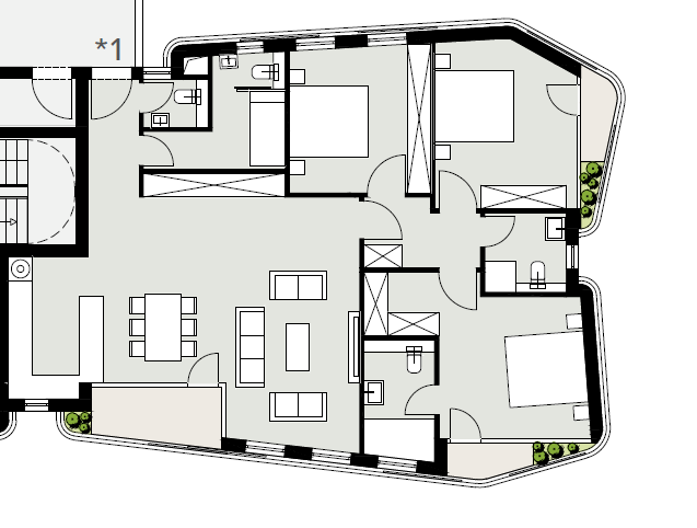 Floor plan for apartment at Badya