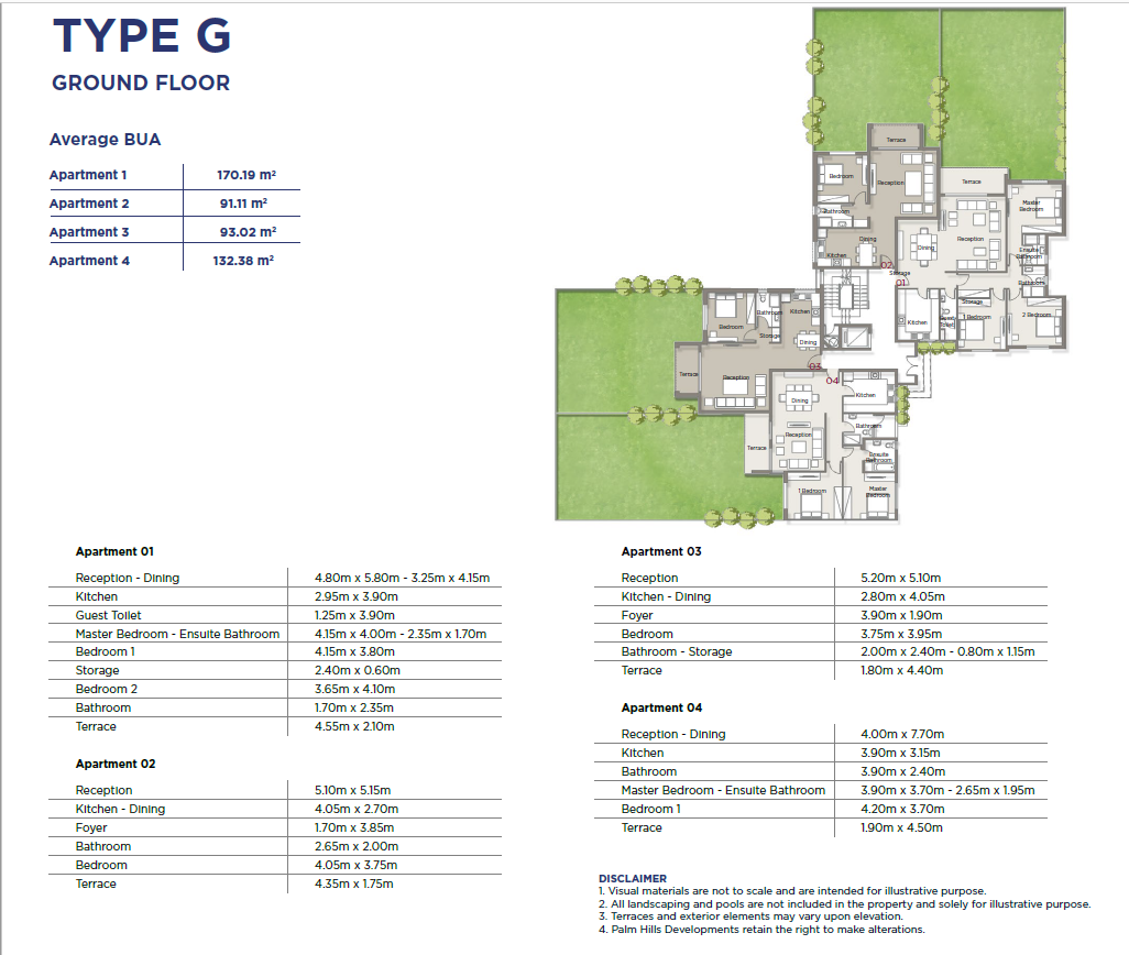 Floor plan for apartment at Palm Parks