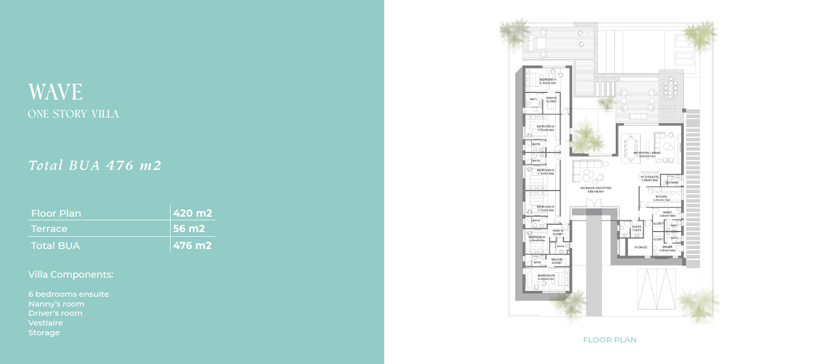 Floor plan for villa at Caesar