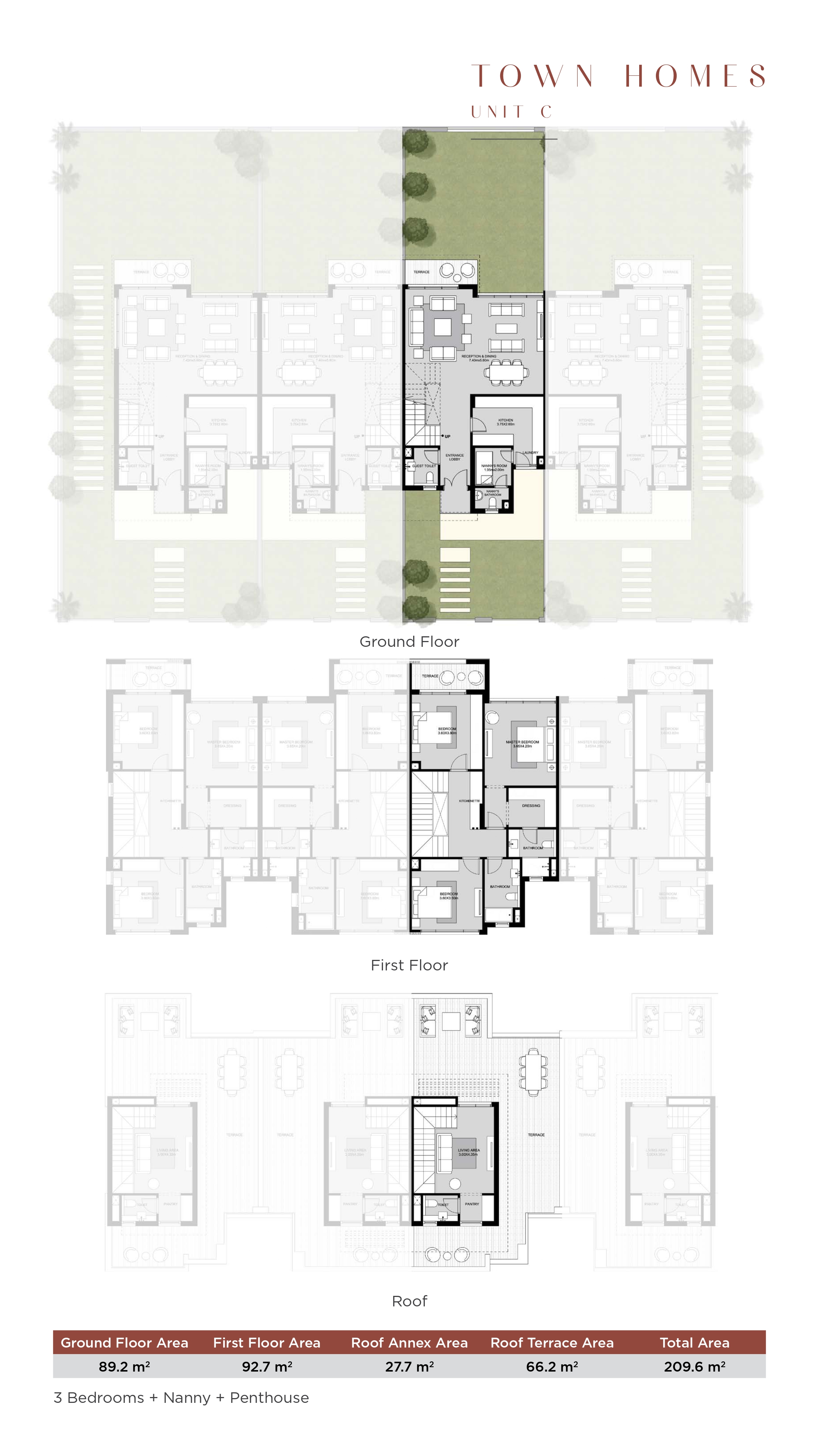 Floor plan for townhouse at The Estates Residence