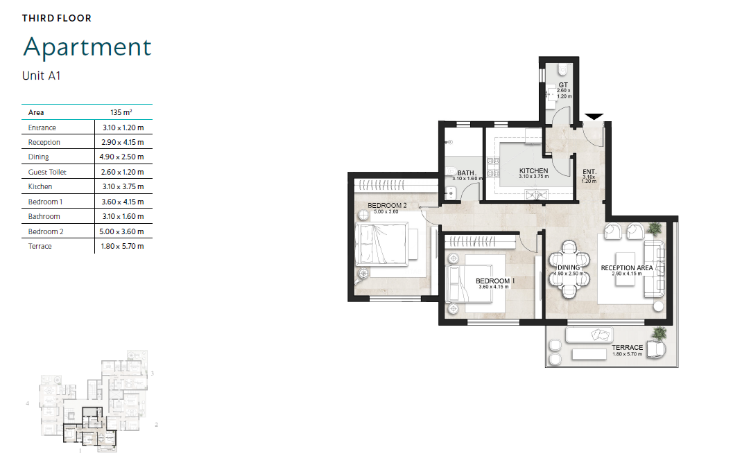 Floor plan for apartment at Garden Lakes
