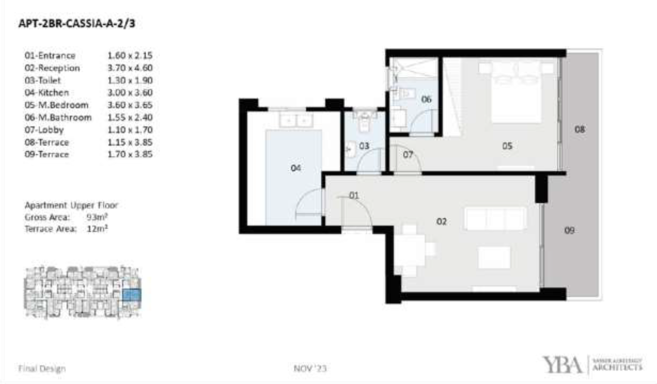 Floor plan for apartment at The Curve
