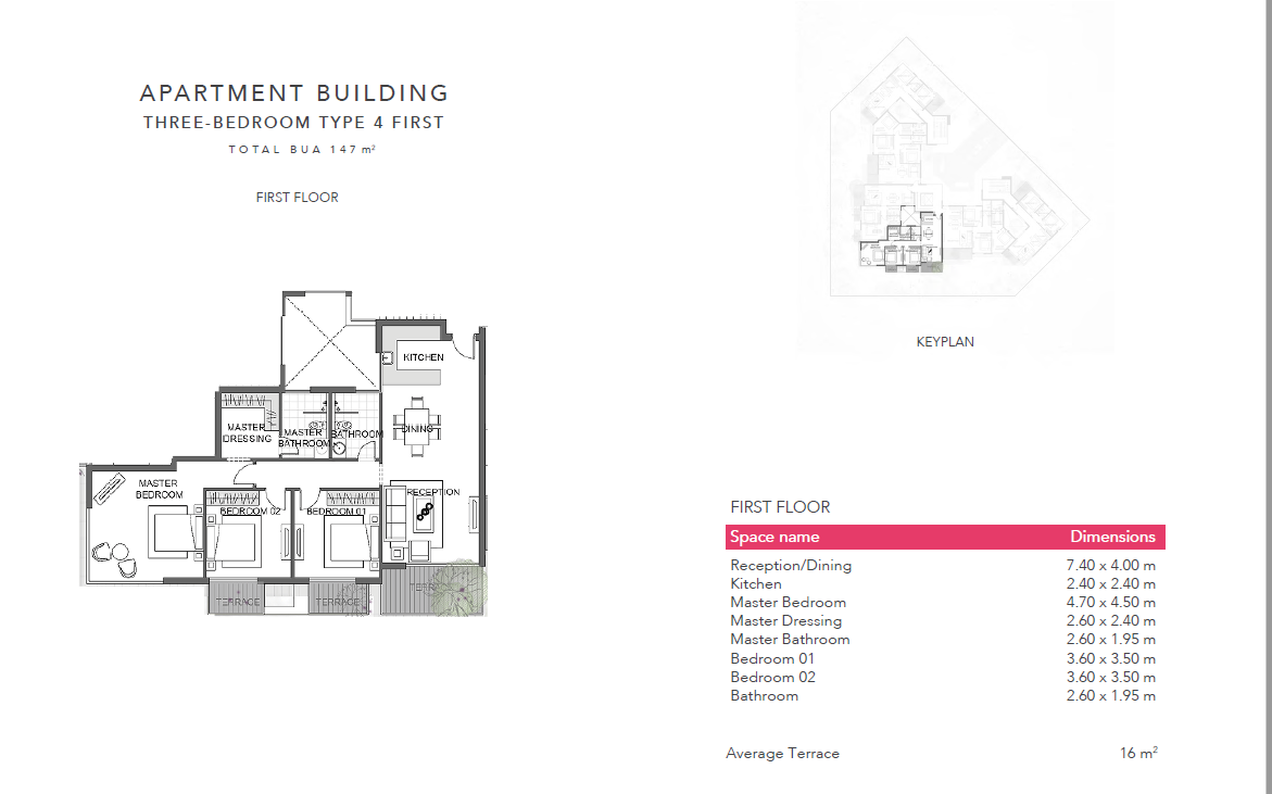 Floor plan for apartment at Jefaira