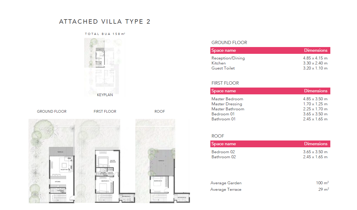 Floor plan for villa at Jefaira