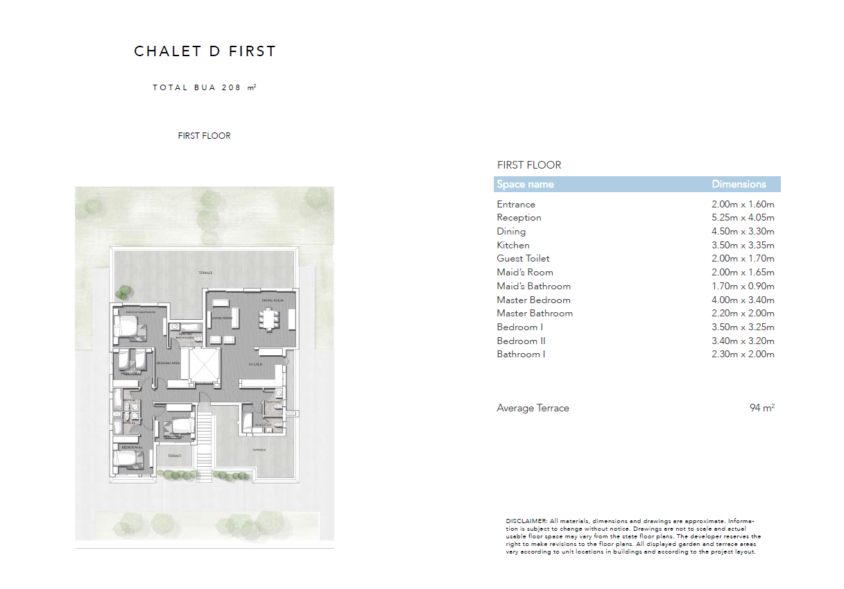 Floor plan for chalet at Jefaira