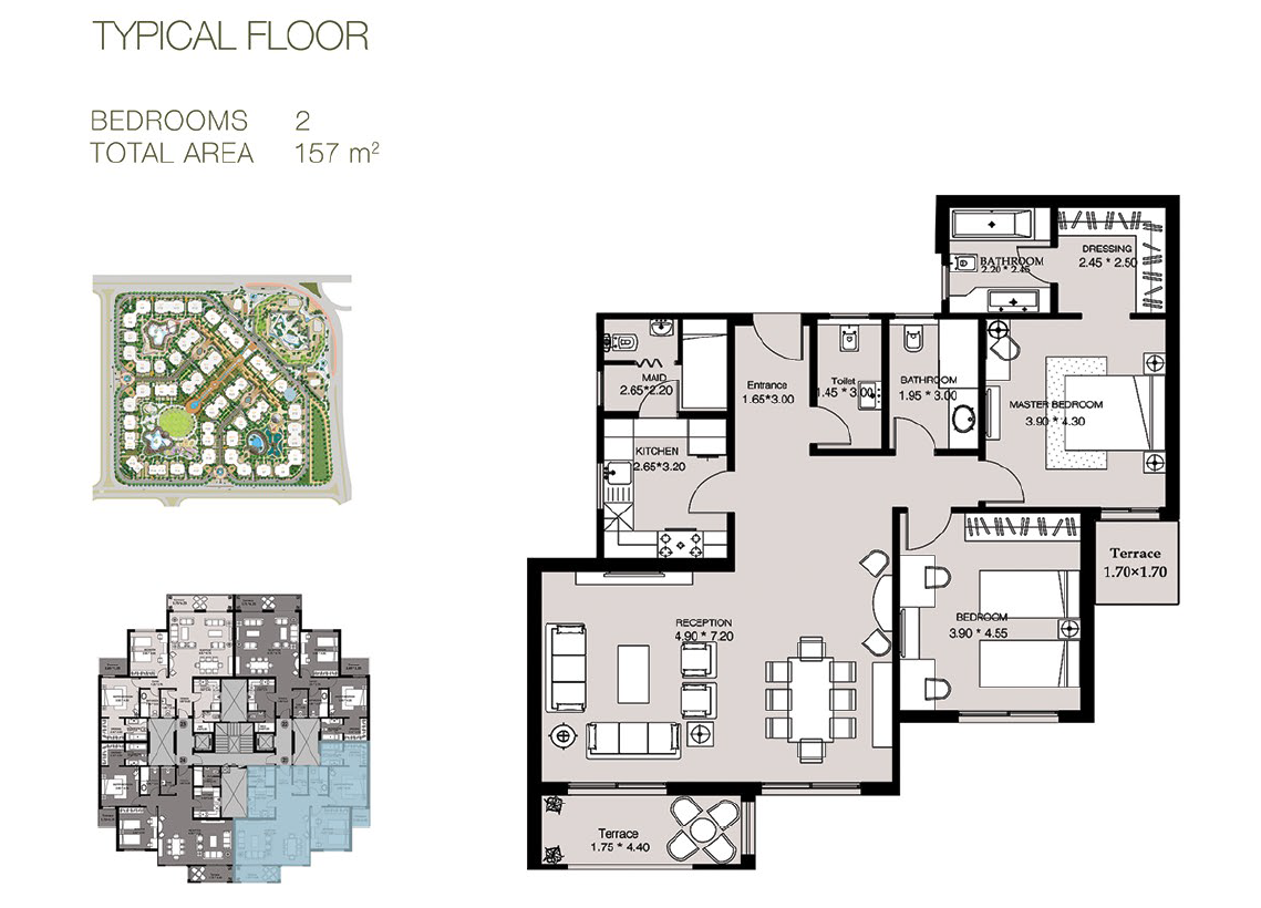 Floor plan for apartment at Ninety Avenue
