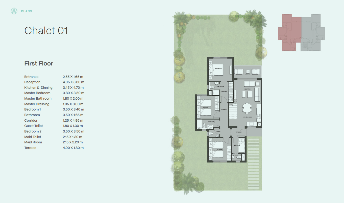Floor plan for chalet at Seazen