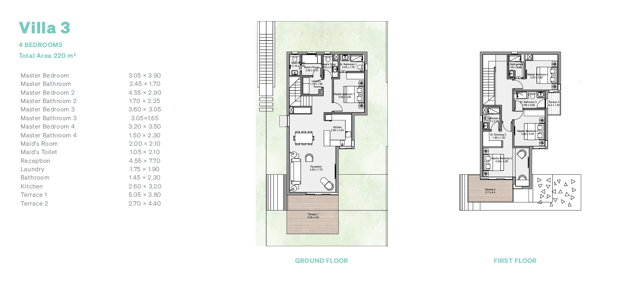 Floor plan for villa at Salt