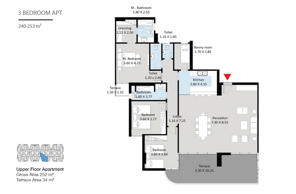 Floor plan for apartment at The Curve