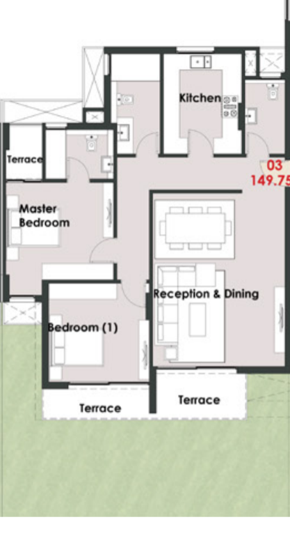 Floor plan for apartment at Palm Hills New Cairo