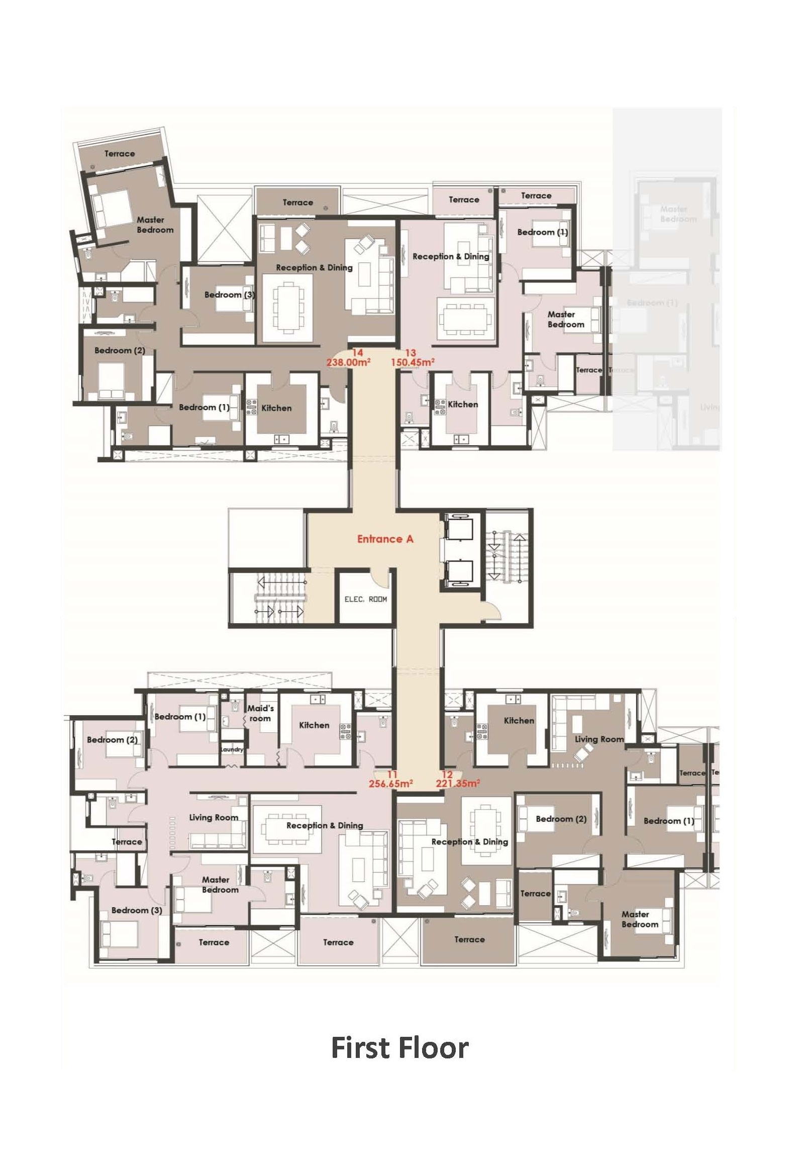 Floor plan for apartment at Palm Hills New Cairo