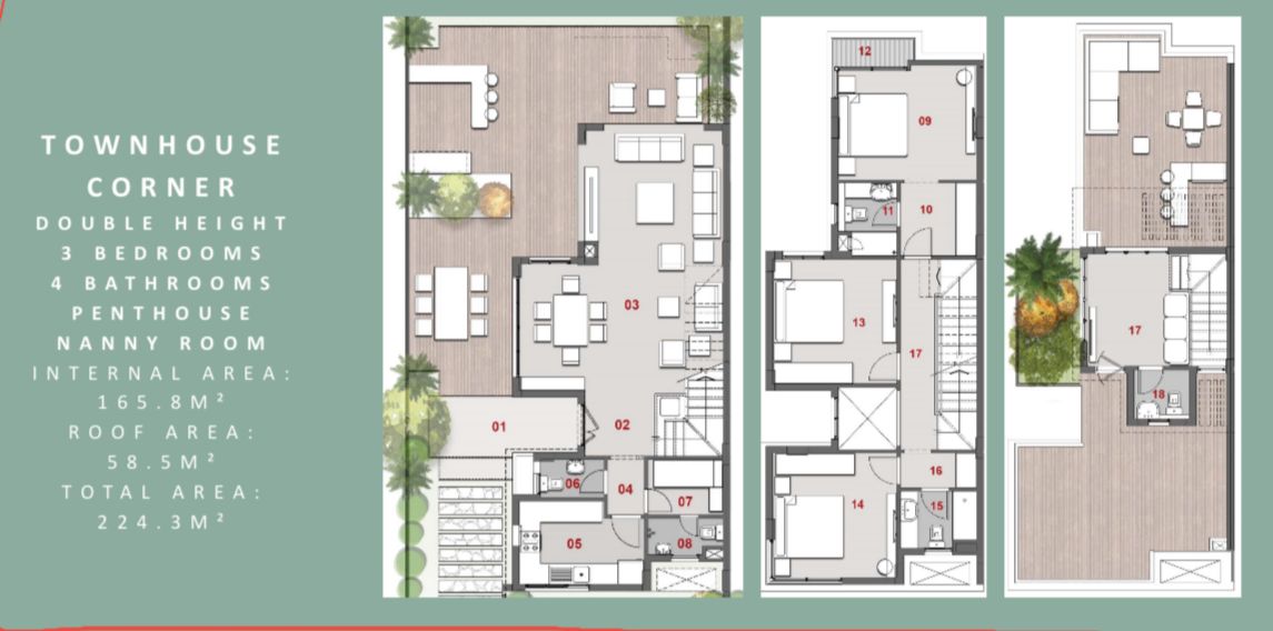 Floor plan for townhouse at Il Bosco City