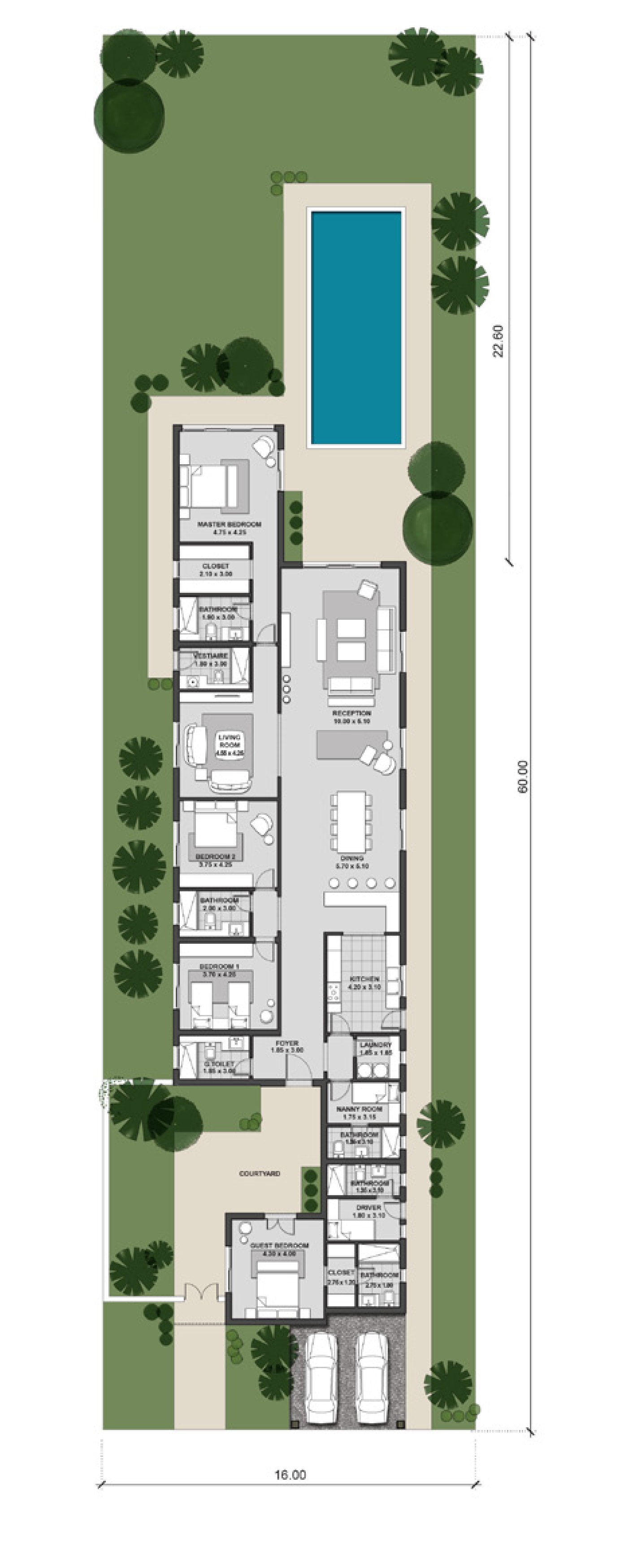 Floor plan for villa at Caesar