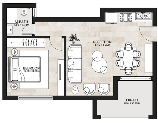 Floor plan for apartment at Garden Lakes