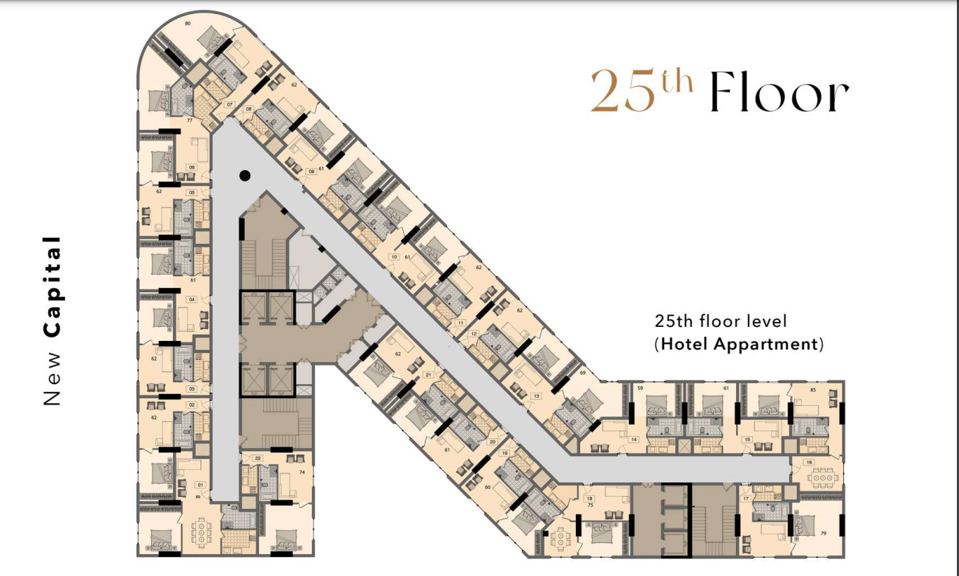 Floor plan for apartment at Moonreal Tower