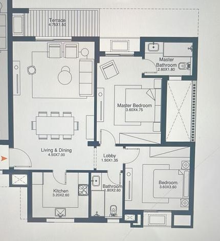 Floor plan for apartment at O West Orascom