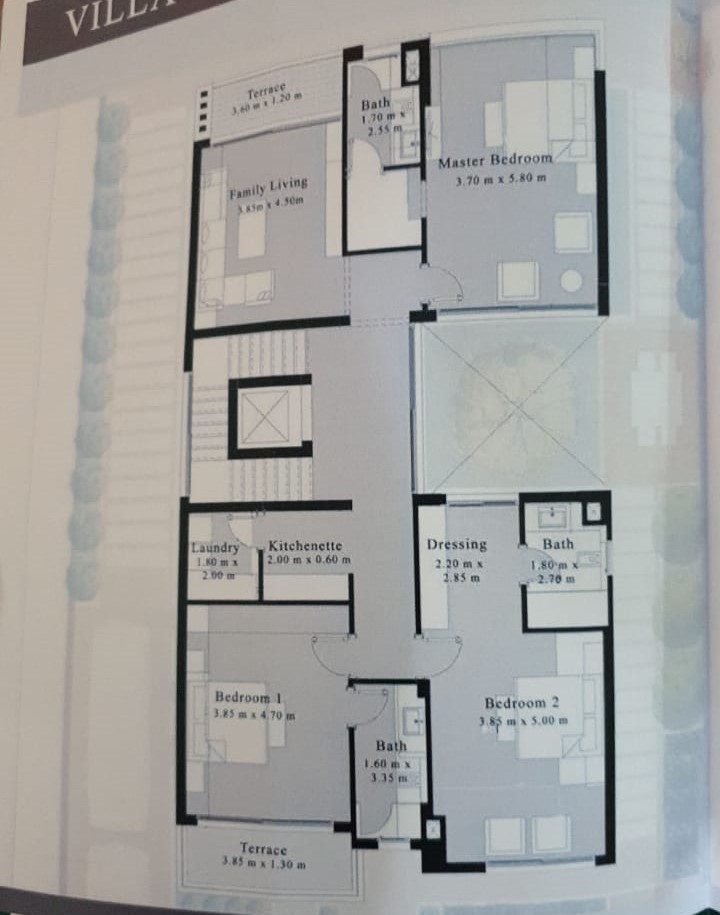 Floor plan for villa at Palm Hills New Cairo