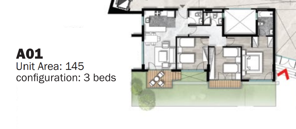 Floor plan for apartment at Leaves