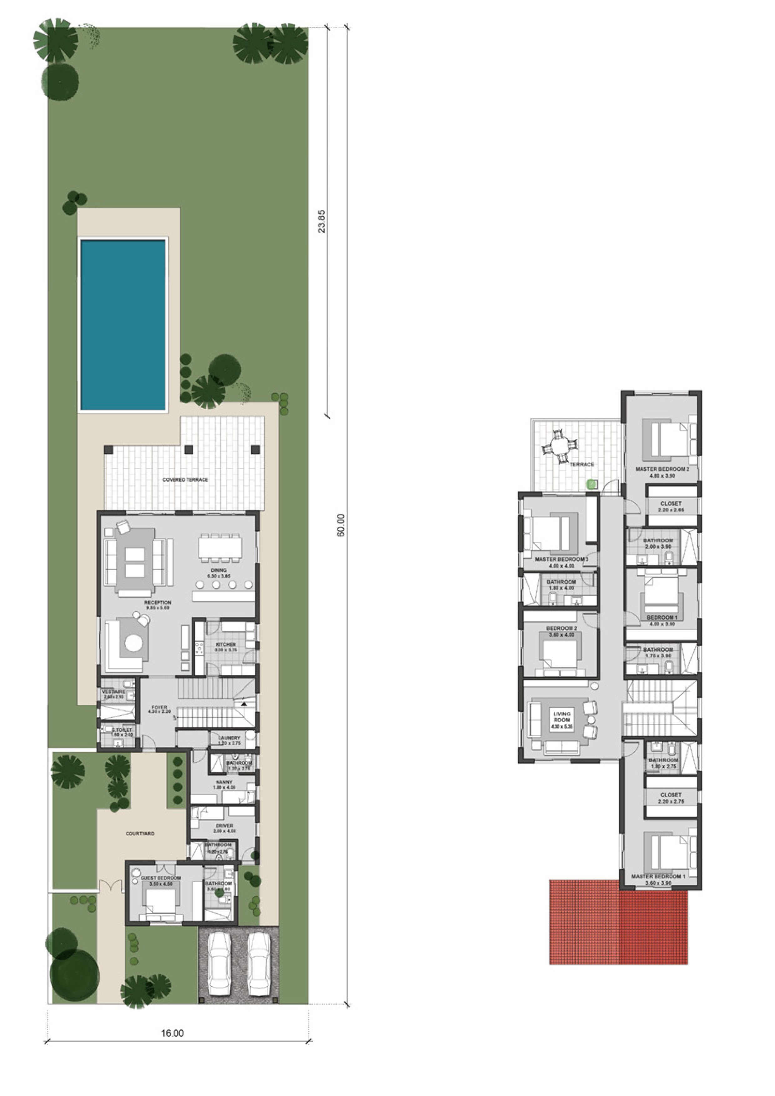 Floor plan for villa at Caesar