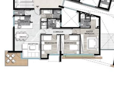 Floor plan for apartment at Leaves